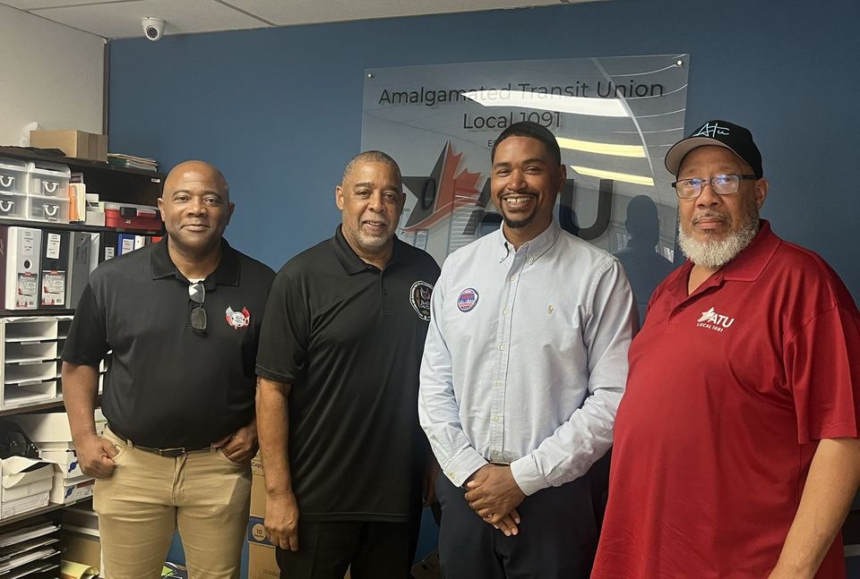 Steven Brown with leadership of Amalgamated Transit Union Local 1091